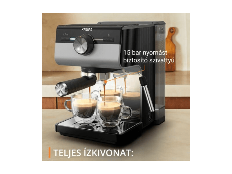 Karos eszpr.kávéfőző+gőzkar,fekete