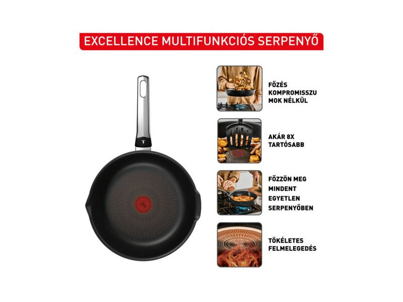 Tefal Excellence serpenyő wok + fedő, 24 cm (G3208402)