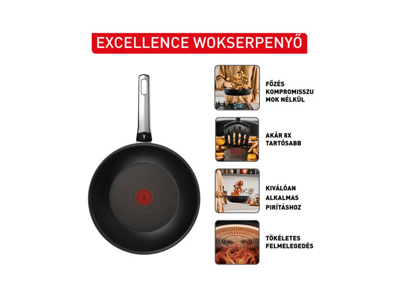 Tefal Excellence serpenyő wok, 28 cm (G3201902)