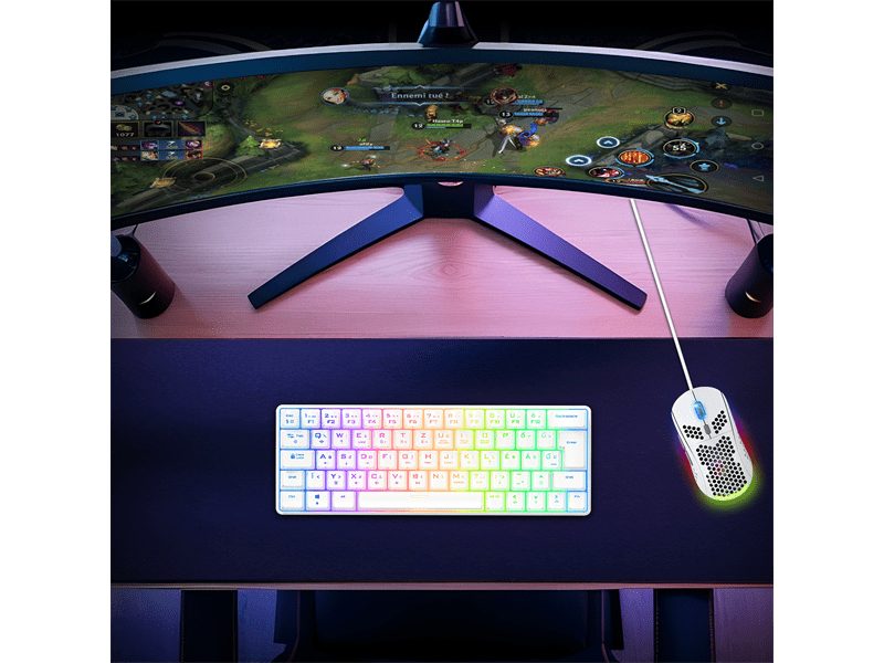 Spirit of Gamer XPERT K200 Mechanikus billentyűzet, fehér (CLA-XK200WH-HU)