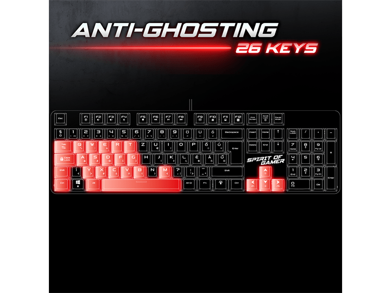 Spirit Of Gamer Xpert K250 Mechanikus billentyűzet, red switch, magyar (CLA-XK250BK)