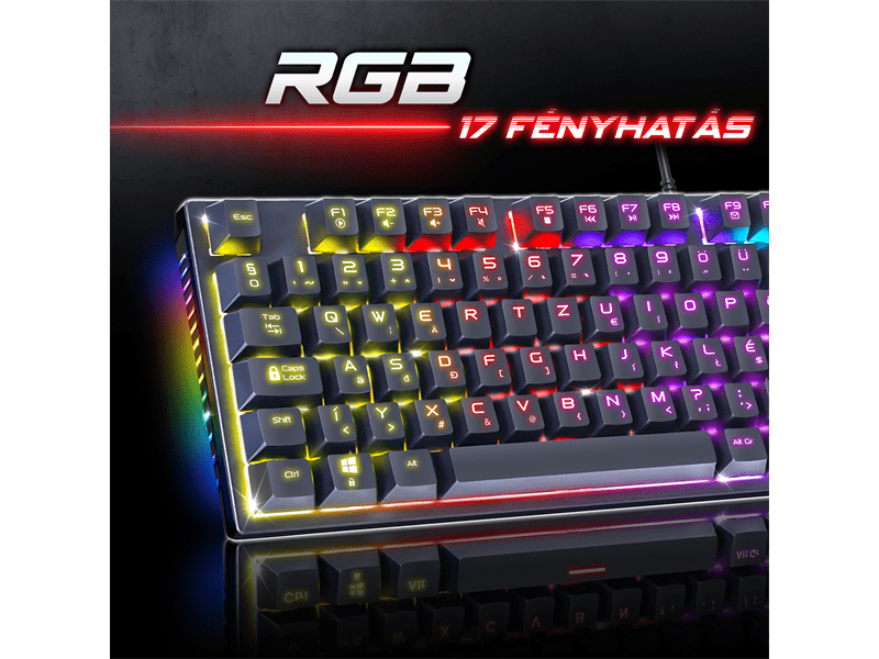 Spirit Of Gamer Xpert K250 Mechanikus billentyűzet, red switch, magyar (CLA-XK250BK)