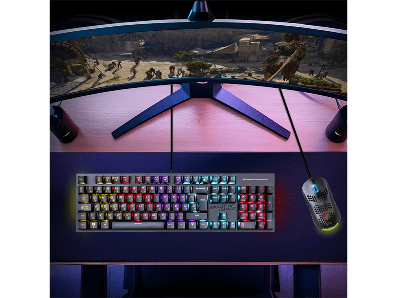 Spirit Of Gamer Xpert K250 Mechanikus billentyűzet, red switch, magyar (CLA-XK250BK)