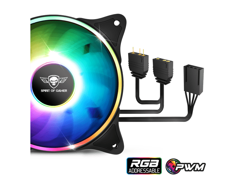 Spirit of Gamer CPU Cooler - CPU AIRCOOLER 120 MM ARGB (27dB; 2500 RPM; 1x12cm; aluminium/réz)