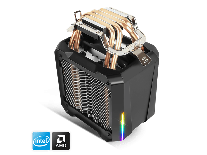 Spirit of Gamer CPU Cooler - CPU AIRCOOLER PRO ARGB (27dB; 1600 RPM; 1x12cm; aluminium/réz)