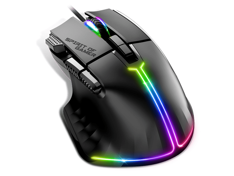 Spirit Of Gamer Pro-M5 RGB Gamer egér, fekete
