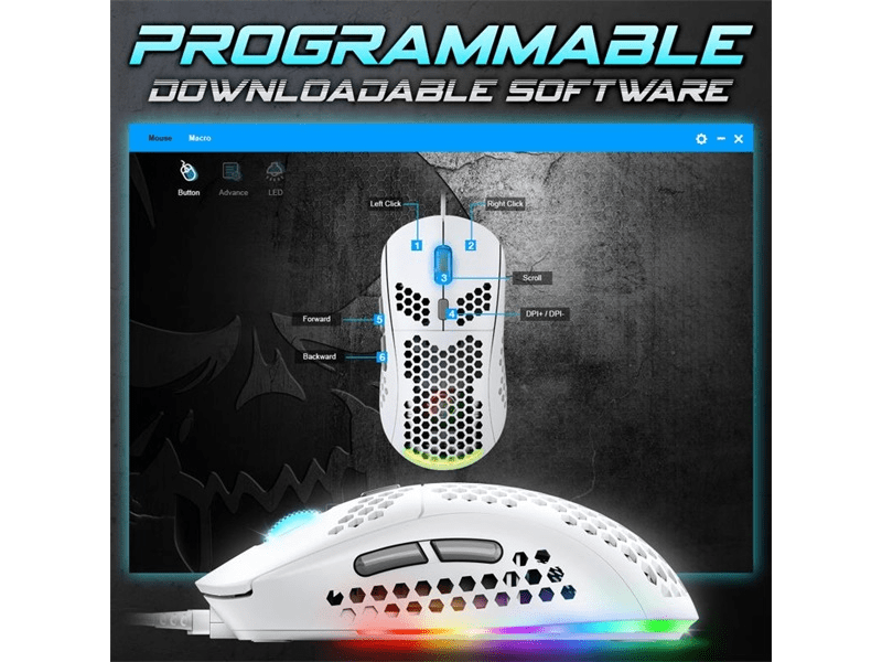 Spirit of Gamer Pro-M4 Arctic Gamer egér, fehér (S-PM4RGBWT)