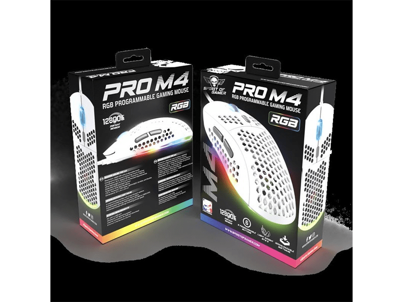 Spirit of Gamer Pro-M4 Arctic Gamer egér, fehér (S-PM4RGBWT)