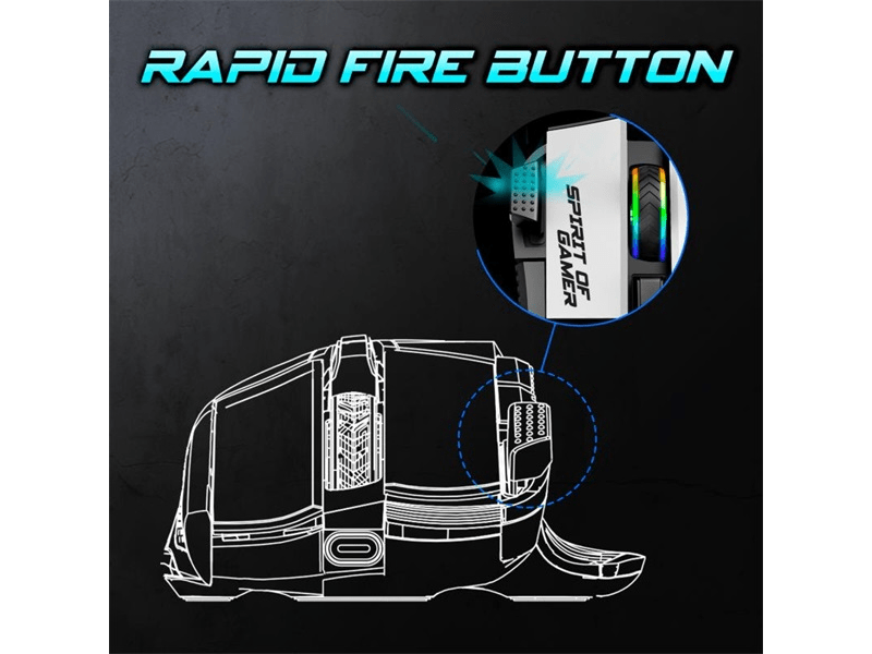 Spirit of Gamer Pro-M5 Vezeték nélküli gamer egér, fehér (S-PM5RFWT)