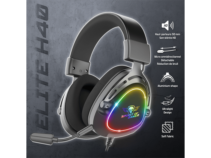 Spirit of Gamer ELITE H40 Headset, fekete (MIC-EH40BK)