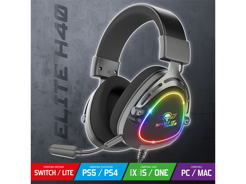 Spirit of Gamer ELITE H40 Headset, fekete (MIC-EH40BK)