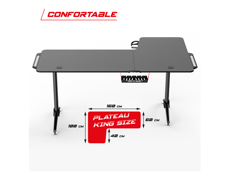 Spirit of Gamer Headquarter 600L Gamer Asztal (SOG-DESK600L)