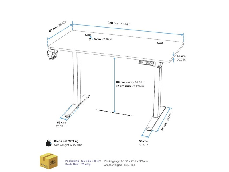 Spirit of Gamer Headquarter 700 Gamer Asztal (SOG-DESK700)
