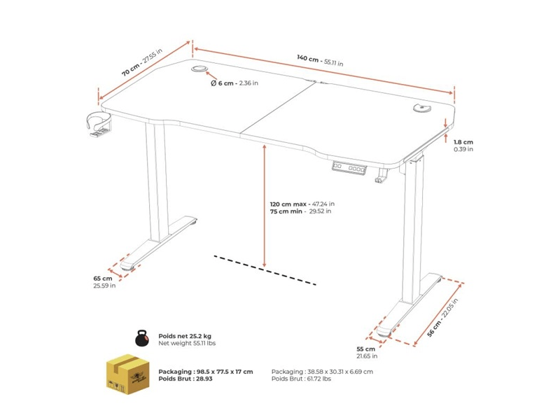 Spirit of Gamer Headquarter 900 Gamer asztal (SOG-DESK900)