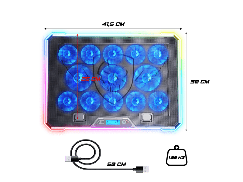 Spirit of Gamer AIRBLADE 1300 RGB Notebook Hűtőpad (SOG-VE1300RGB)