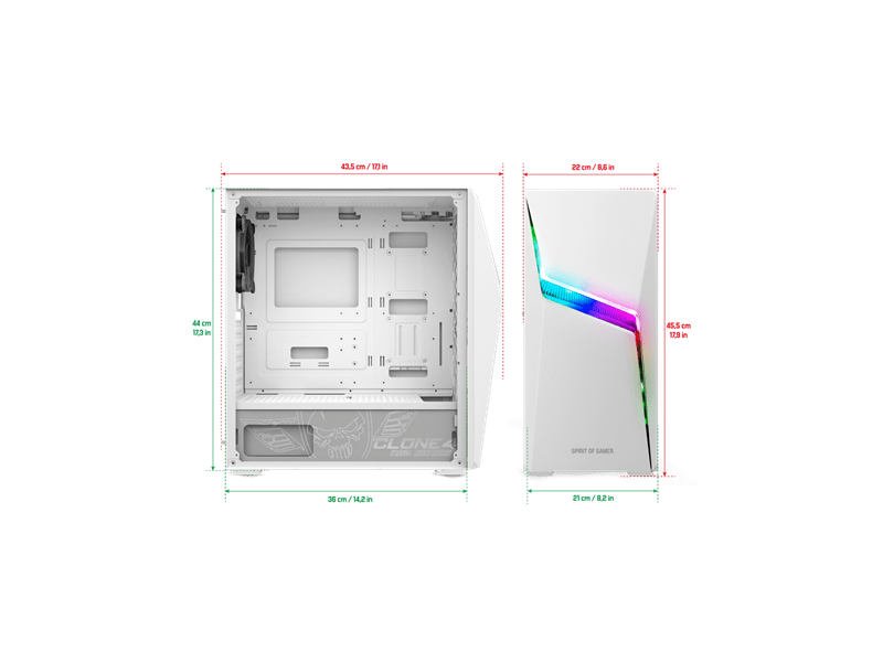 Spirit of Gamer Clone 4 Számítógépház (8902RAW)