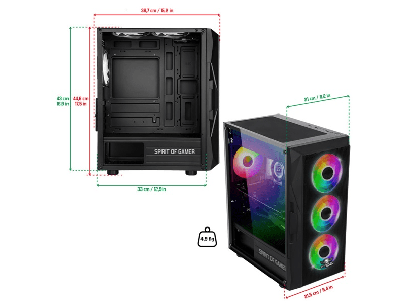 Spirit of Gamer Rogue VII RGB Számítógépház (8303RA)