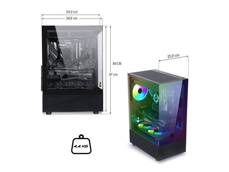 Spirit of Gamer Spectra Dark Számítógépház, fekete (8302RA)