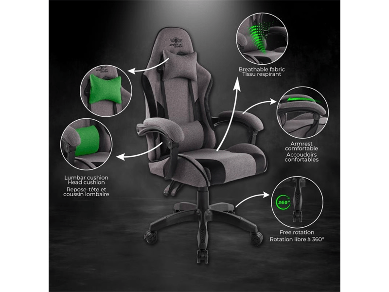 Spirit of Gamer Arena Gaming szék, szürke (SOG-GCABK)