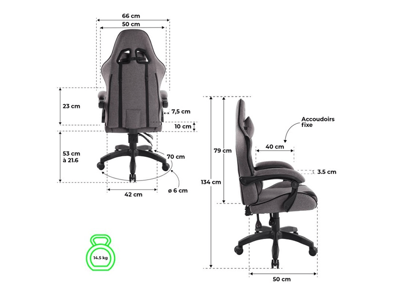 Spirit of Gamer Arena Gaming szék, szürke (SOG-GCABK)