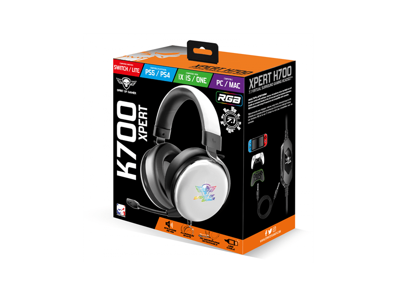 Spirit of Gamer XPERT H700 Fejhallgató (MIC-XH700WT)