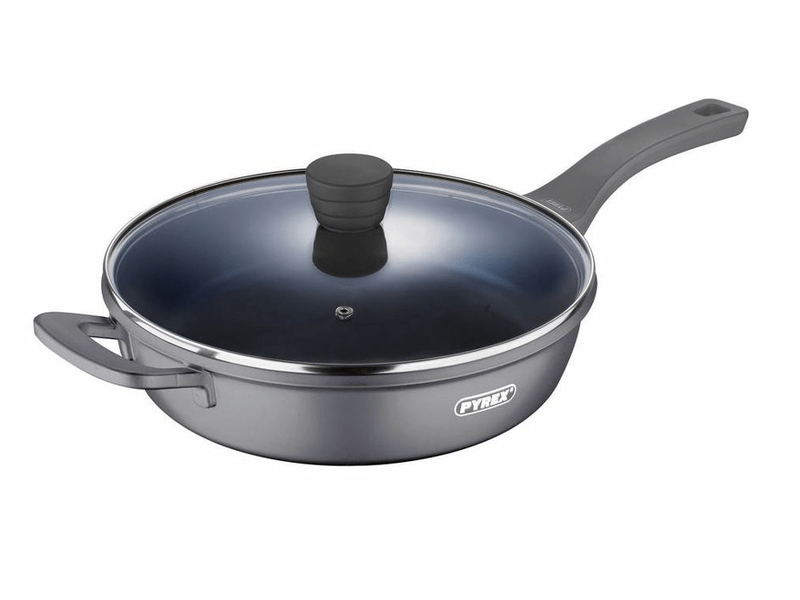Pyrex PY-3318 Mély serpenyő fedővel, 28 cm
