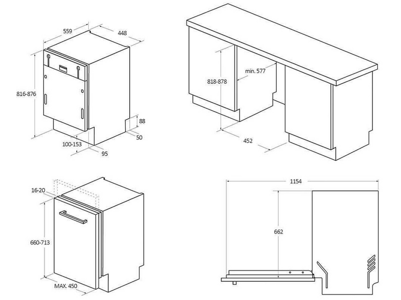 Haier XI1C1TB4LPCFB Beépíthető mosogatógép