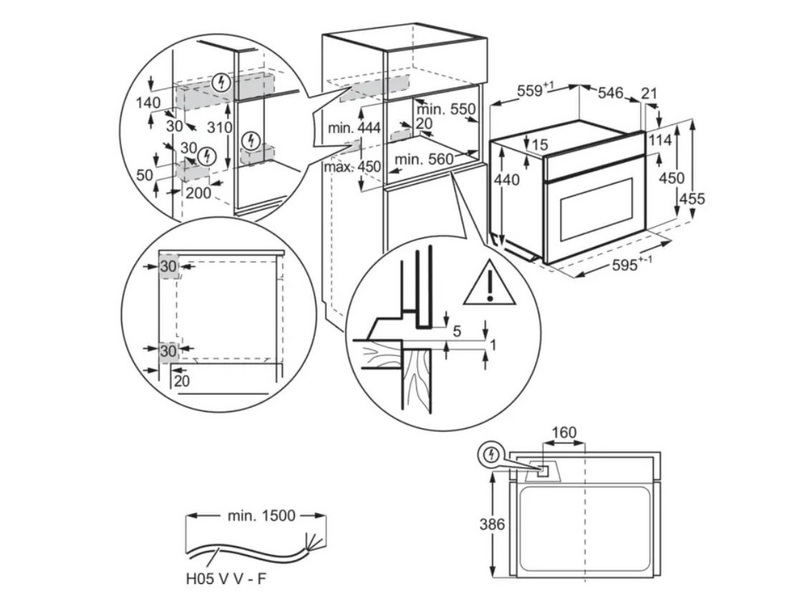 Electrolux Solo 600 EVM8E08X Beépíthető mikrohullámú sütő