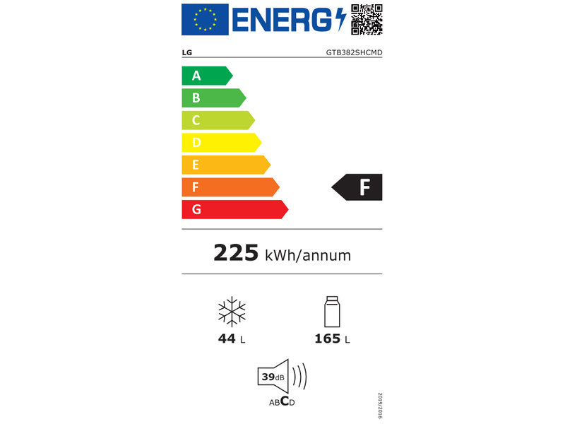 LG GTB382SHCMD Felülfagyasztós hűtőszekrény