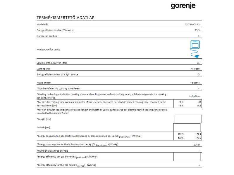 Gorenje GEIT6C60XPG Indukciós Tűzhely