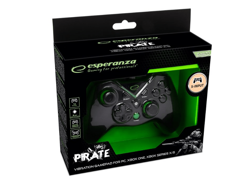 Esperanza EGG114K Pirate PC/Xbox One/Xbox Serie X/S Játékkontroller