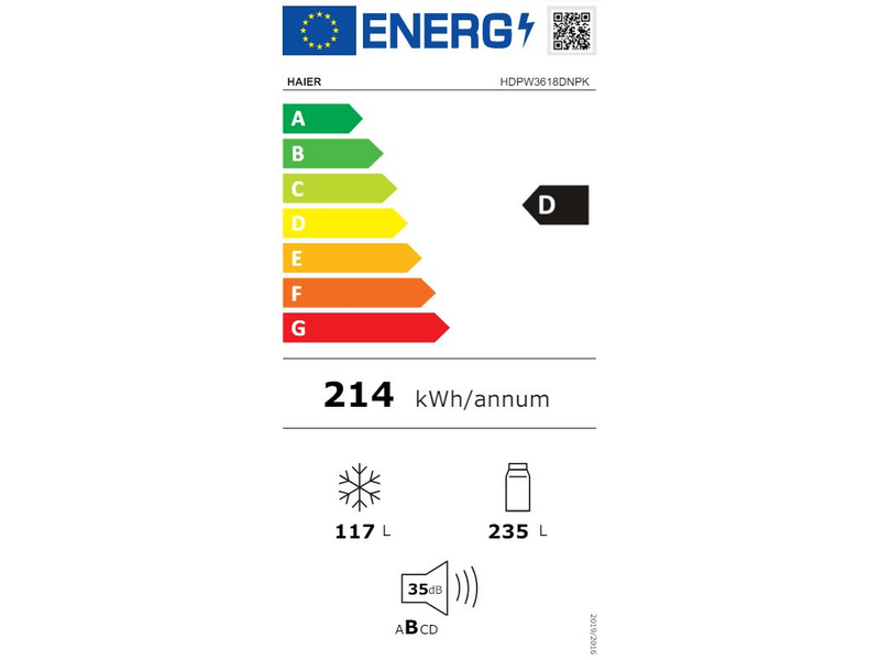 Haier HDPW3618DNPK Alulfagyasztós hűtőszekrény