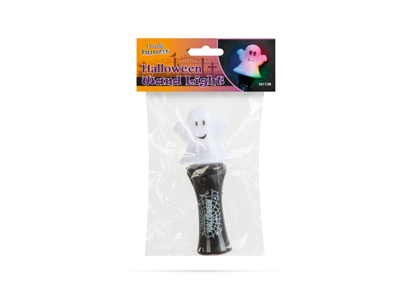 Halloween-i LED lámpa, szellem, elemes (58113A)