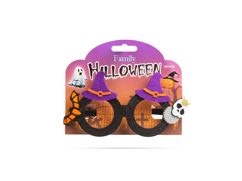 Halloween-i party szemüveg, boszorkány kalap (58117A)