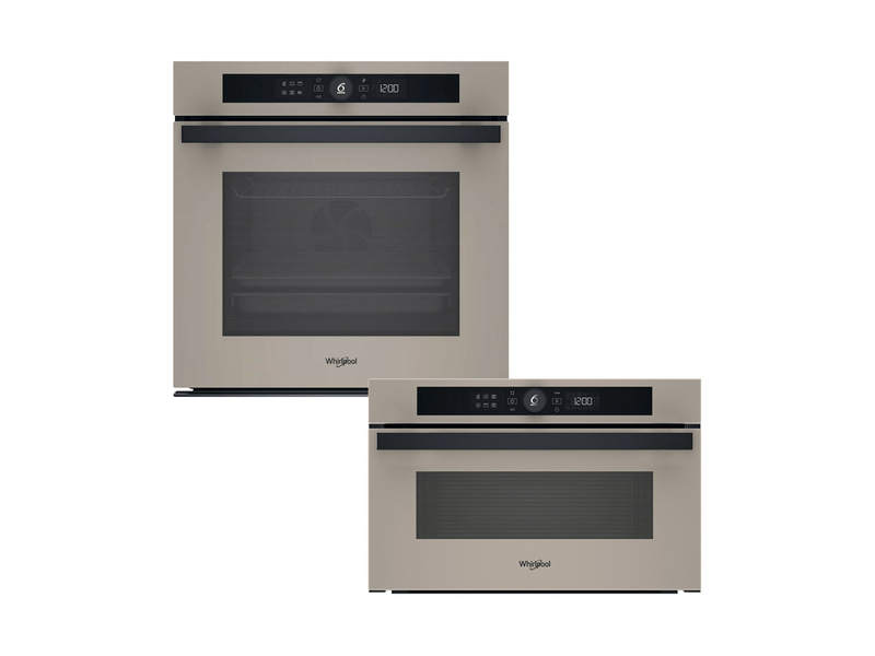 Whirlpool WOI4S8CM1SEA Beépíthető sütő, szatén + Whirlpool WMD44ME Beépíthető mikrohullámú sütő