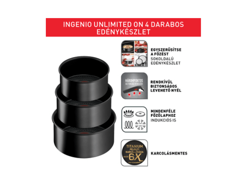 Tefal Ingenio Unlimited ON L3959443 4 db-os Edénykészlet