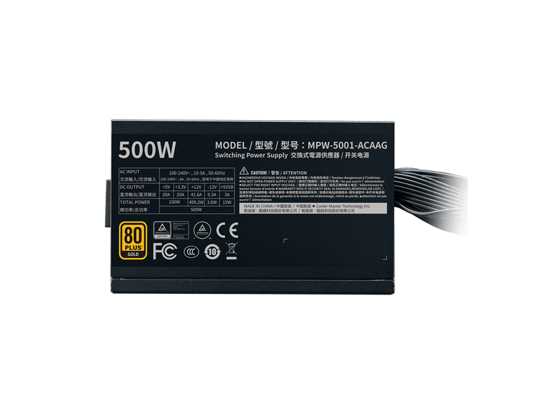 TÁP Cooler Master 500W - G500 Gold - MPW-5001-ACAAG-NL - Bulk