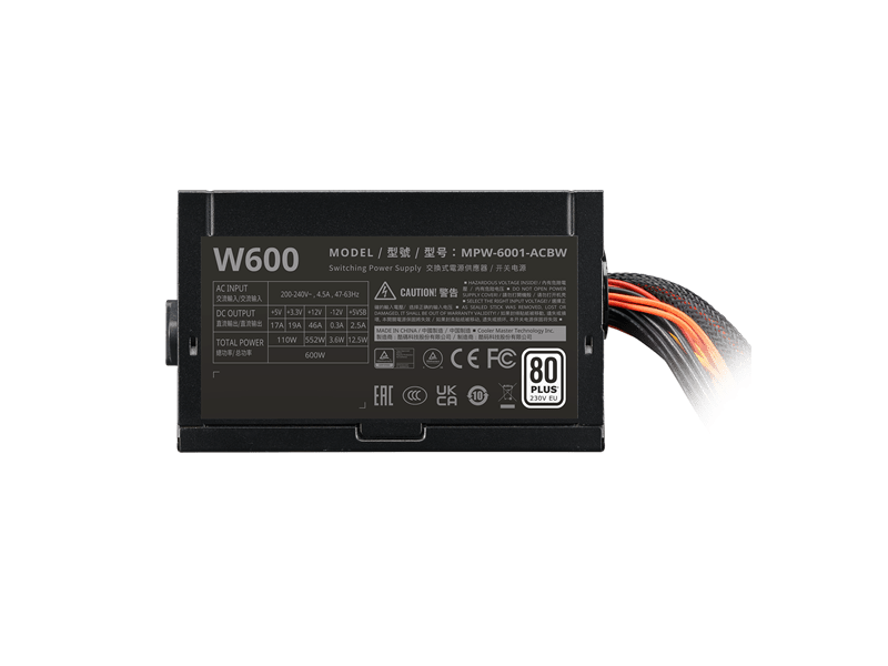 Cooler Master Elite NEX W600 230V Tápegység (MPW-6001-ACBW-BEU), fekete