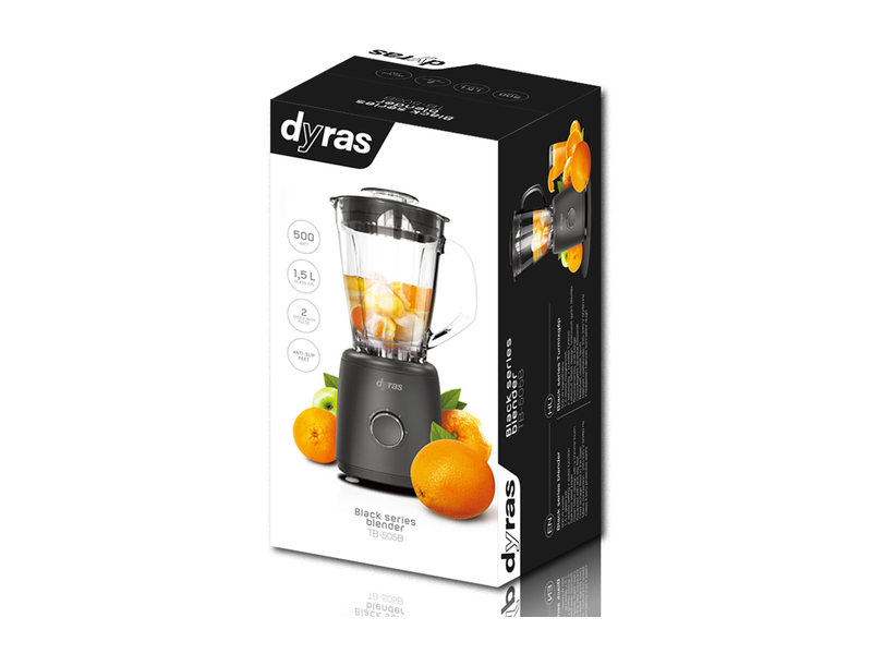 Turmixgép 1.5L, 500W, fekete