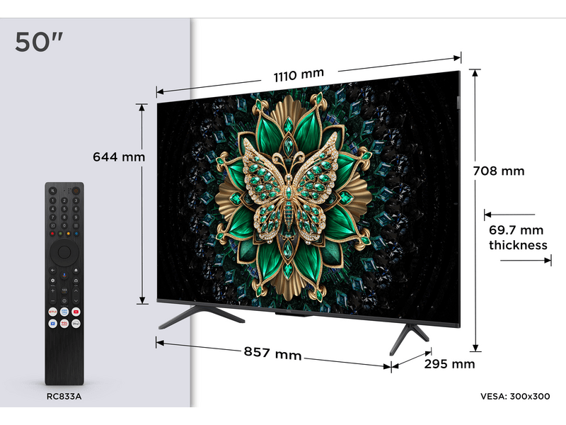 TCL 50C6K 50" 4K UHD pametni QD-MiniLED televizor