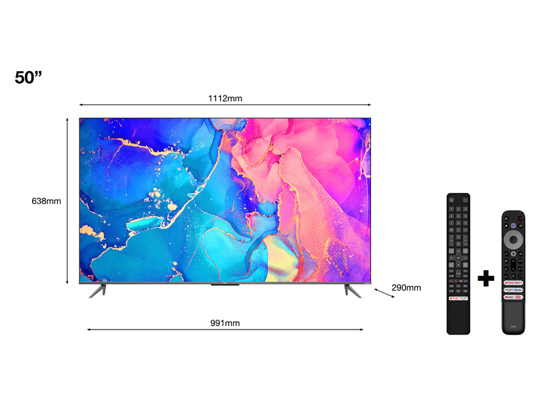 TCL 50C635 4K QLED TV, Gamer Master, 50''