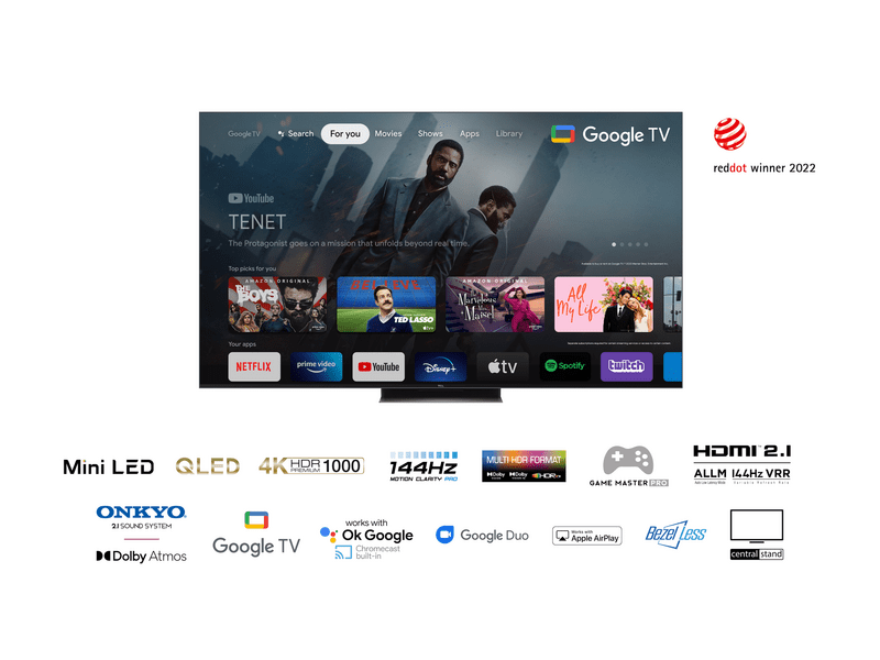 TCL 55C835 4K Miniled okos televízió, 55''