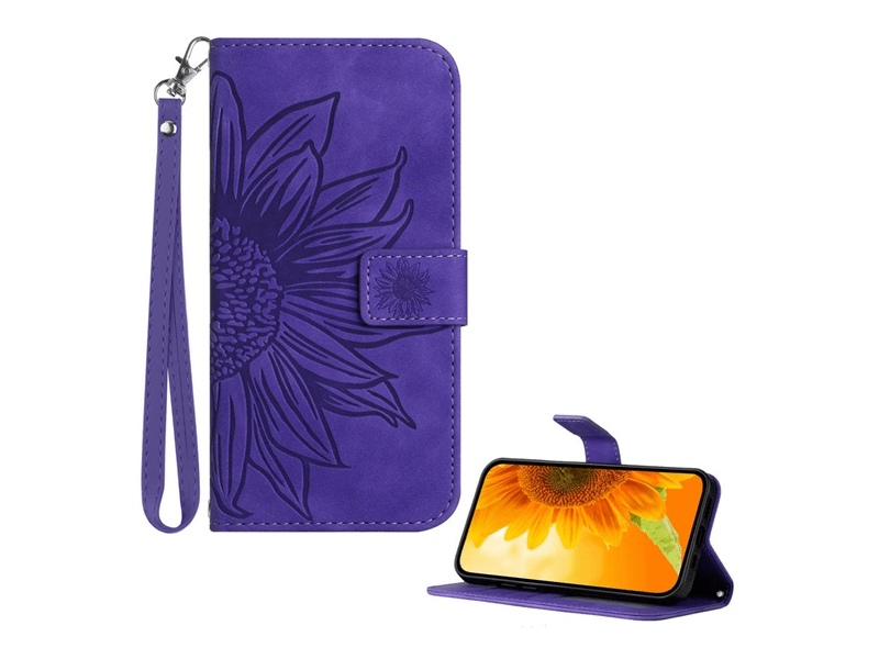 Gigapack T Phone 3 5G Flip tok napraforgó minta, sötétlila (GP-176304)