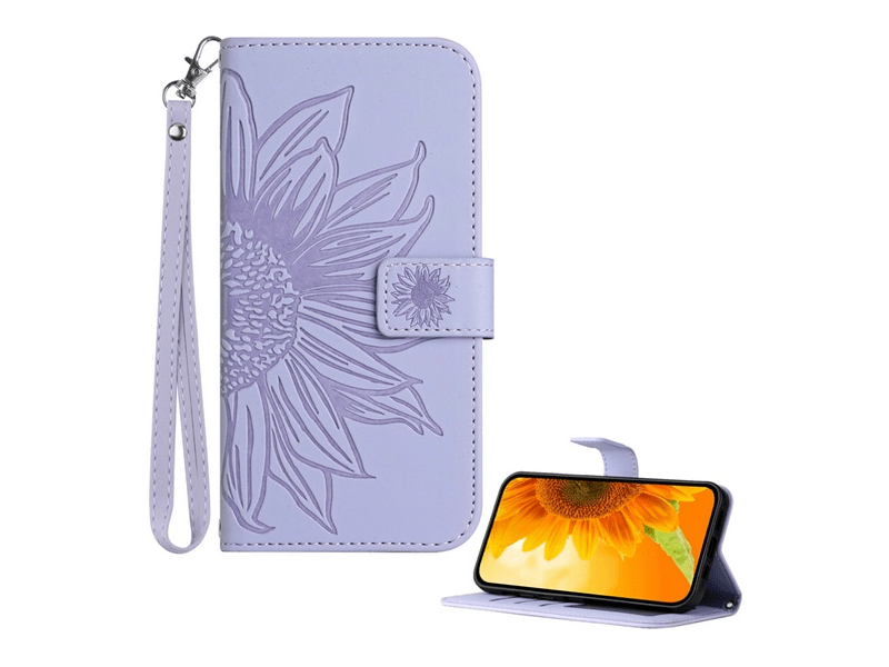 Gigapack T Phone 3 5G Flip tok napraforgó minta, világoslila (GP-176307)