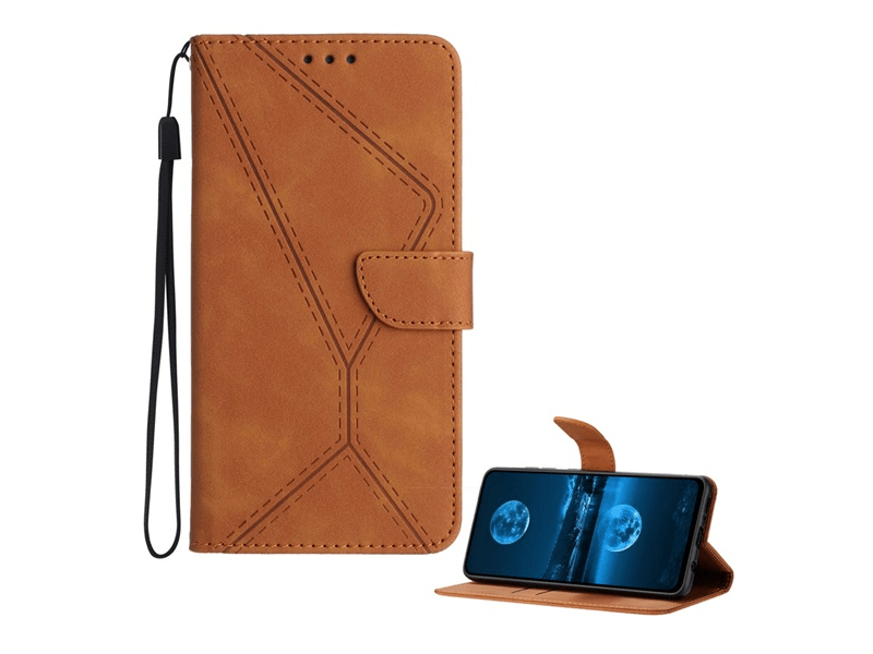 Gigapack T Phone 3 5G Flip tok+ kézpánt, barna (GP-176308)