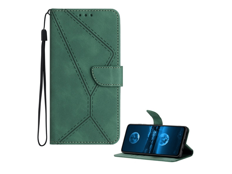 Gigapack T Phone 3 5G Flip tok + kézpánt, sötétzöld (GP-176313)