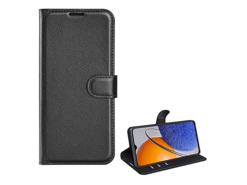Gigapack Huawei Nova Y61 Bőr hatású flip tok, fekete (GP-136998)