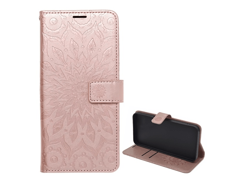 Gigapack iPhone 16 Plus bőr hatású flip tok, rozéarany (GP-160211)