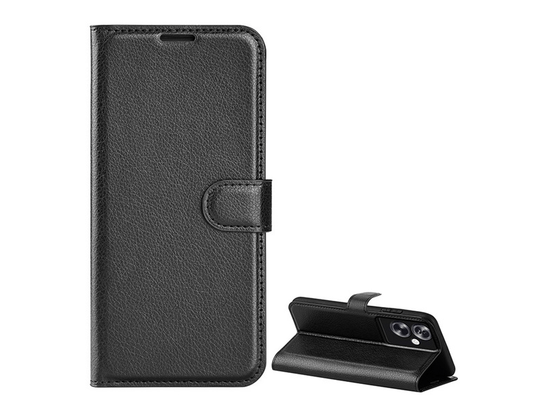 Gigapack Oppo A79 Bőr hatású flip tok, fekete (GP-153937)