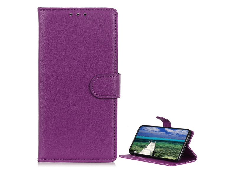 Gigapack Xiaomi Redmi Note 13 Pro 4G/Poco M6 Pro 4G Bőr hatású flip tok, lila (GP-154498)